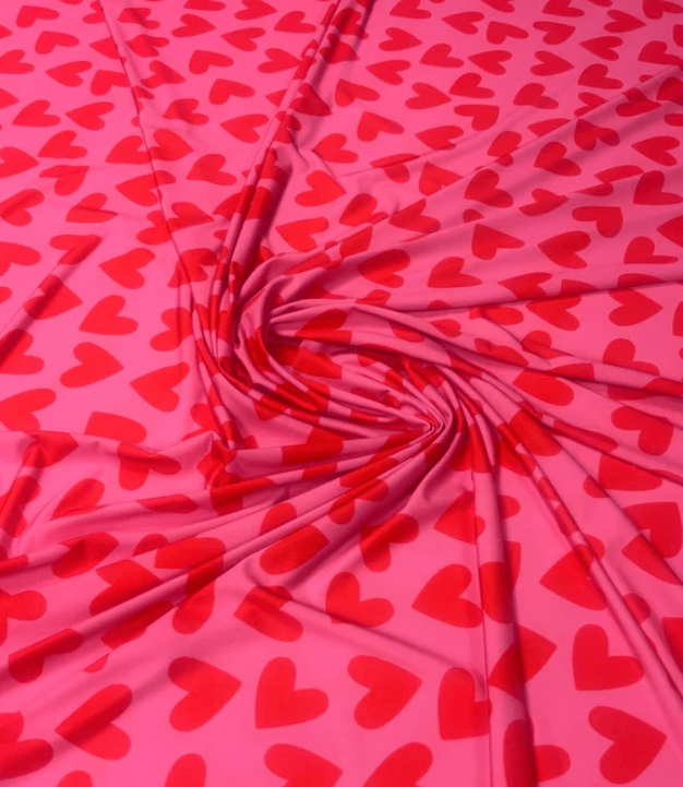 Heart Print Cotton Fabric - Whotex Fabrics London