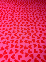Heart Print Linen Fabric by the Metre - Whotex Fabrics London