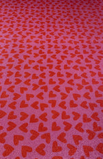 Heart Print Lurex Fabric by the Metre - Whotex Fabrics London