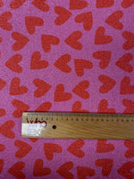 Heart Print Lurex Fabric by the Metre - Whotex Fabrics London