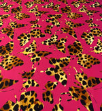 Hot Pink Butterfly Pattern Fabric by Metre - Whotex Fabrics London