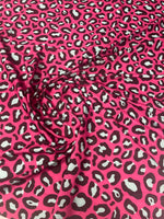Hot Pink Leopard Print Fabric – Bold Animal Pattern by Metre - Whotex Fabrics London