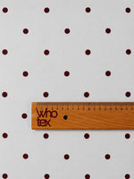 Ice Blue with Burgundy Polka Dot Print Fabric by the Metre - Whotex Fabrics London