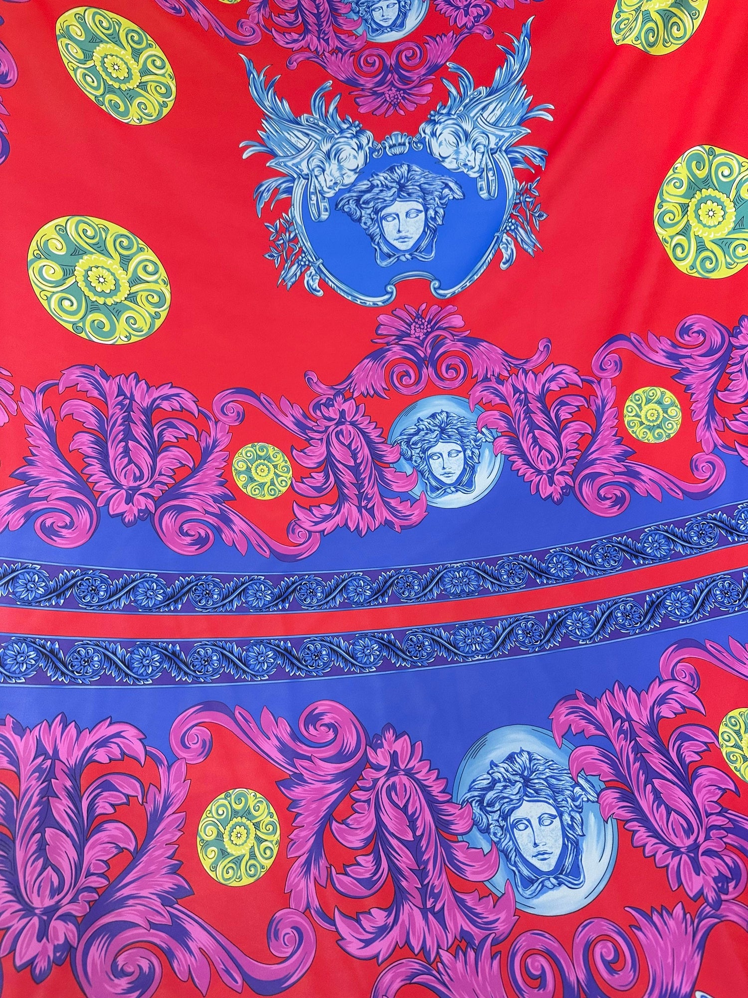 Purple Swirl Crepe Fabric