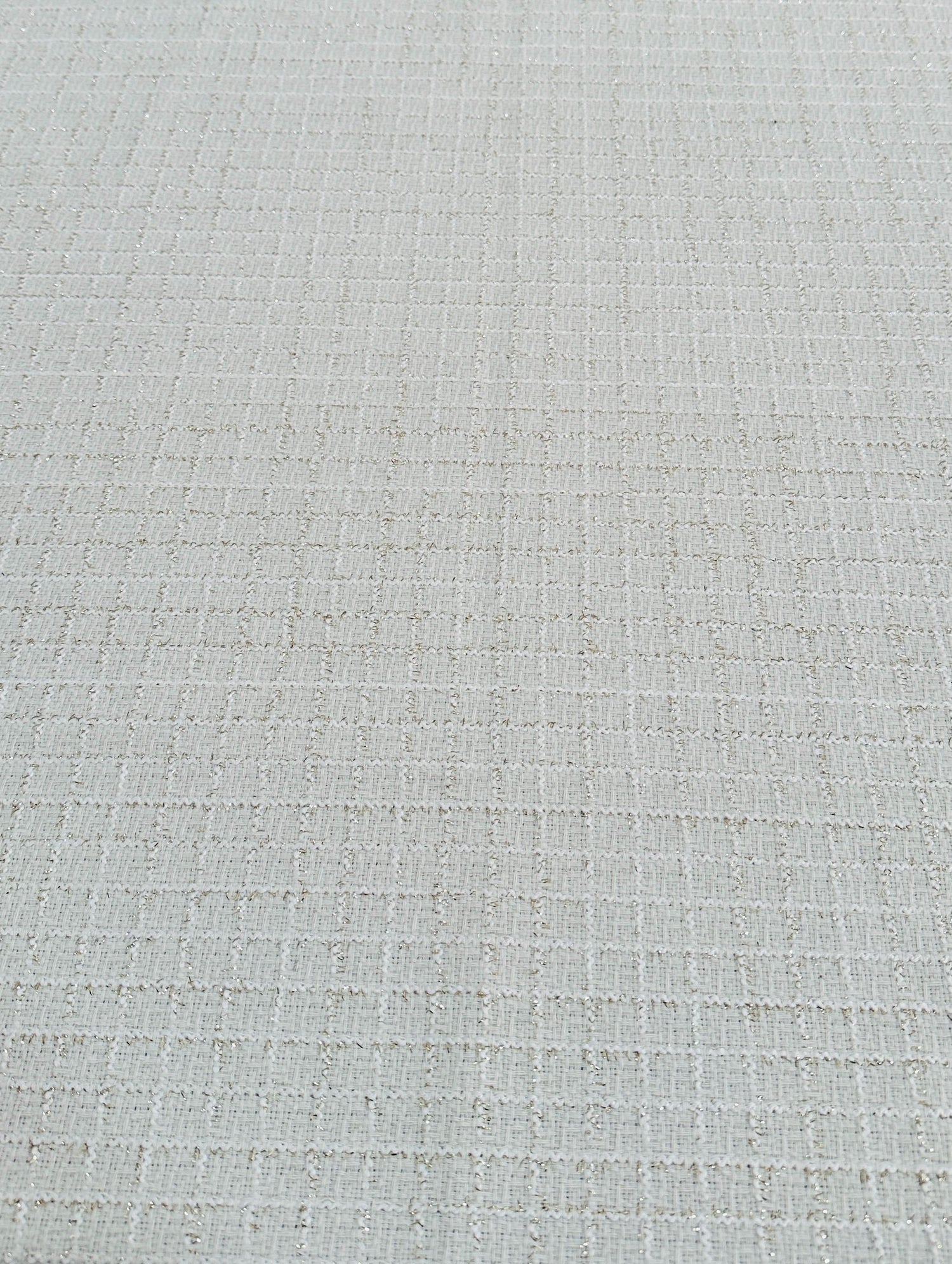White Sparkling Tweed Fabric