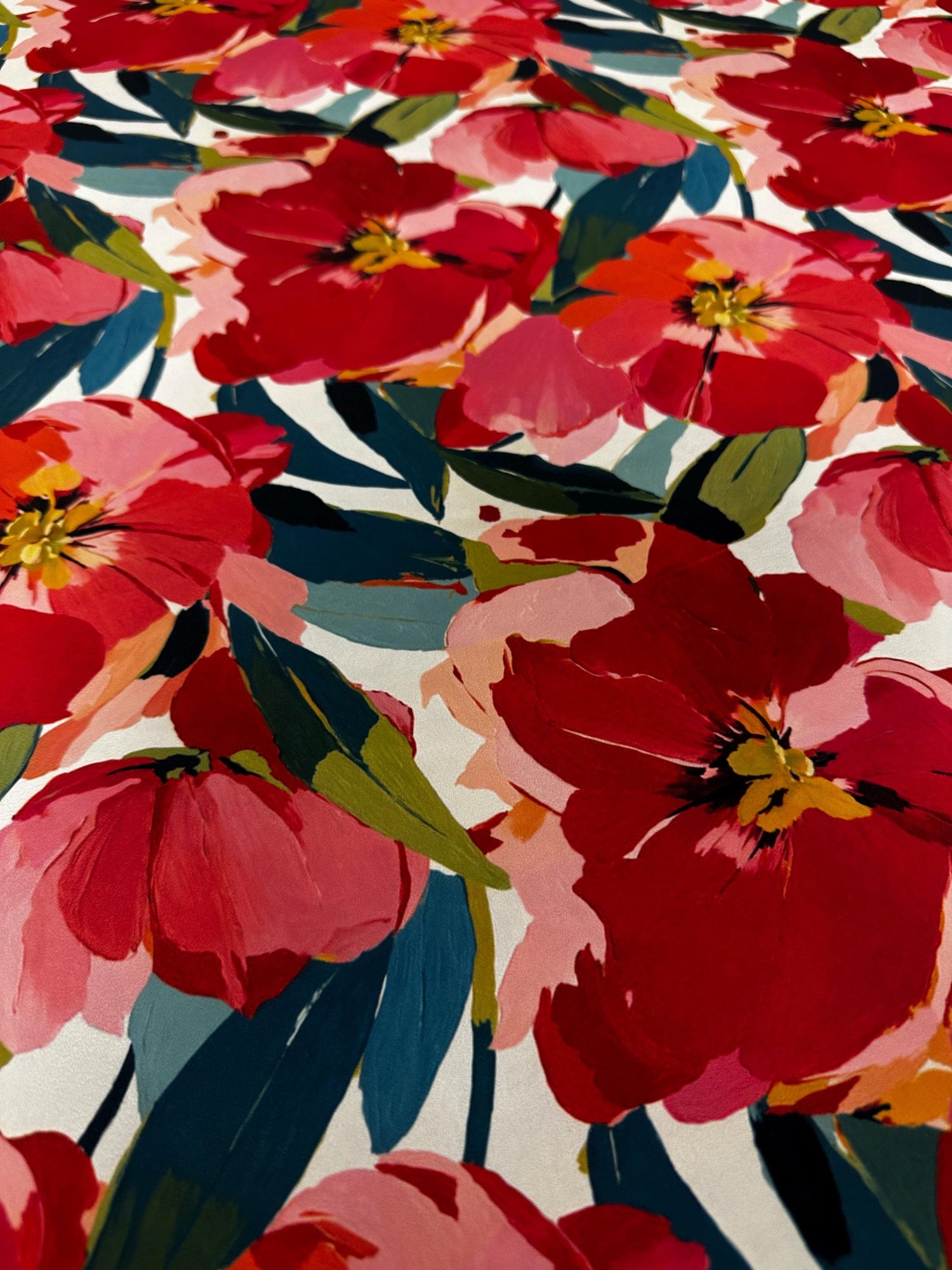 Red Floral Fabric