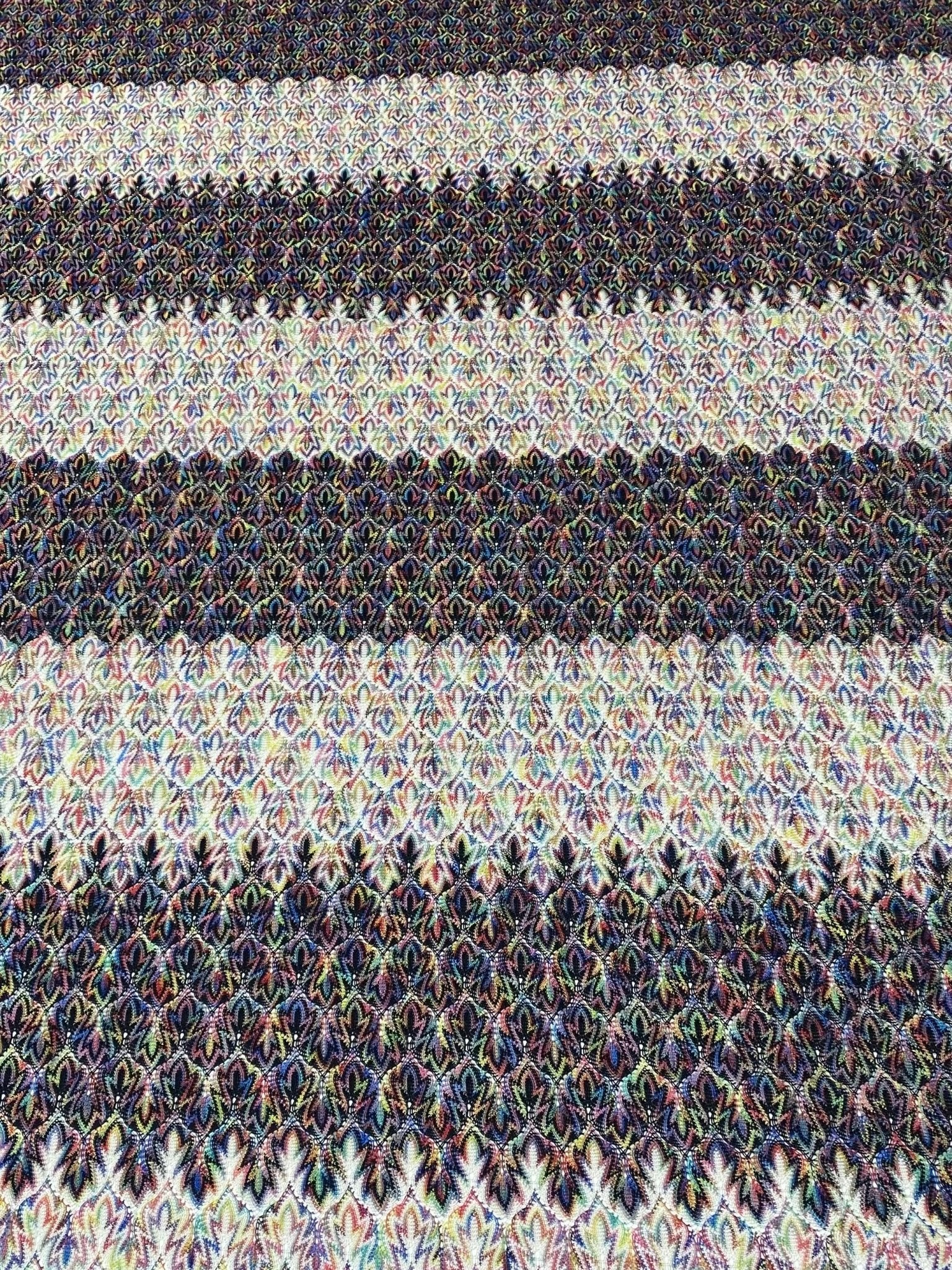 Iridescent Multicolour Mesh Knit Fabric by the Metre - Whotex Fabrics London