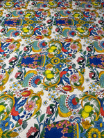 Italian Floral Lemon Pattern Fabric – Multiple Fabric Options, Sold by Metre - Whotex Fabrics London