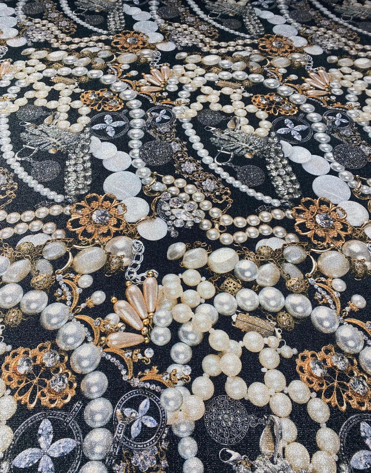 Jewelled Lurex Fabric by the Metre - Whotex Fabrics London