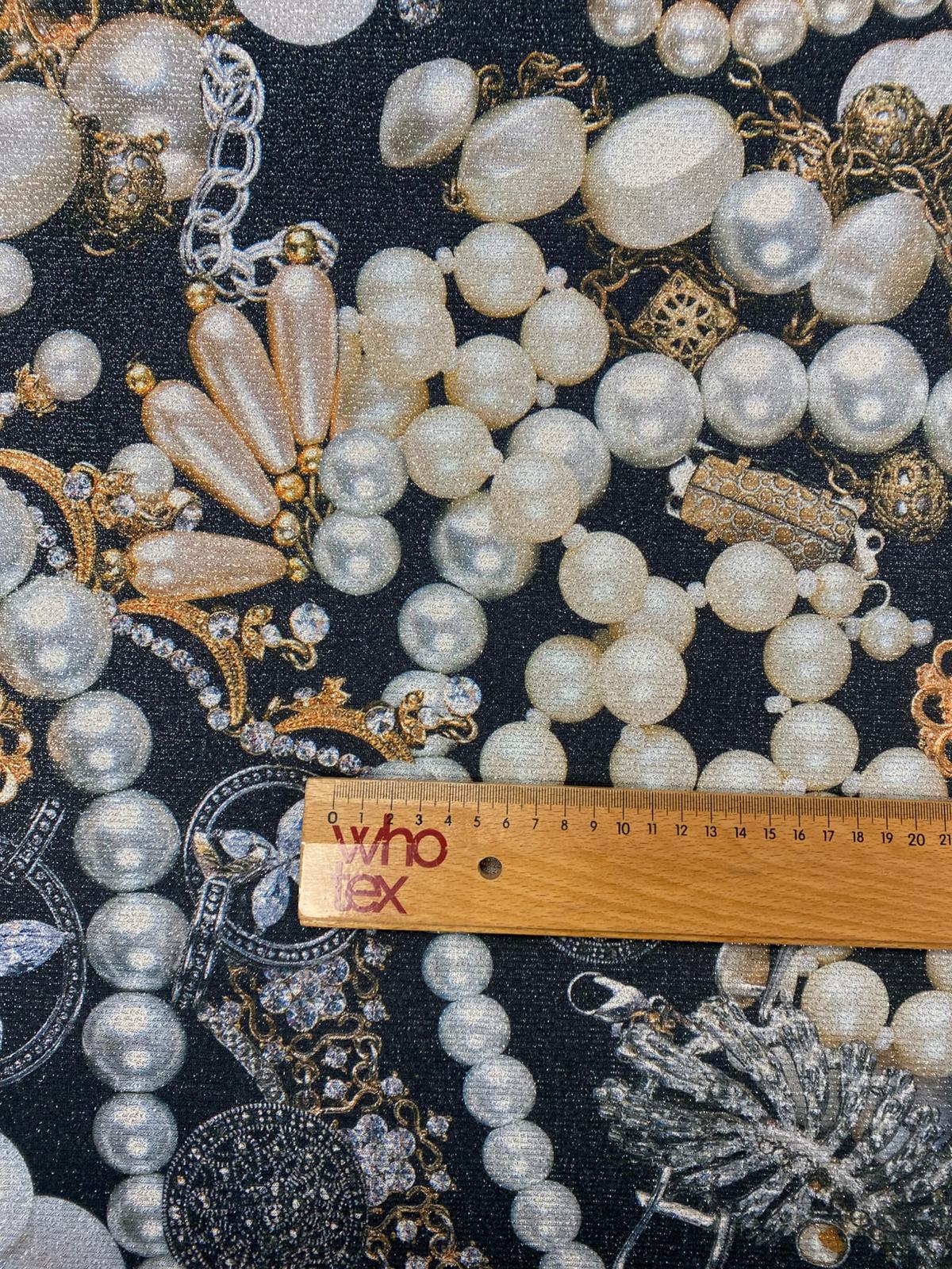 Jewelled Lurex Fabric by the Metre - Whotex Fabrics London