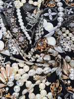 Jewellery Print Moss Crepe Fabric by the Metre - Whotex Fabrics London