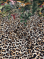 Jungle Animal Print Crepe Fabric by the Metre - Whotex Fabrics London