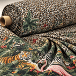 Jungle Animal Print Crepe Fabric by the Metre - Whotex Fabrics London