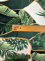 Leaf Pattern Stretch Velvet Fabric - Whotex Fabrics London