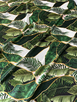 Leaf Pattern Stretch Velvet Fabric - Whotex Online Fabric Store