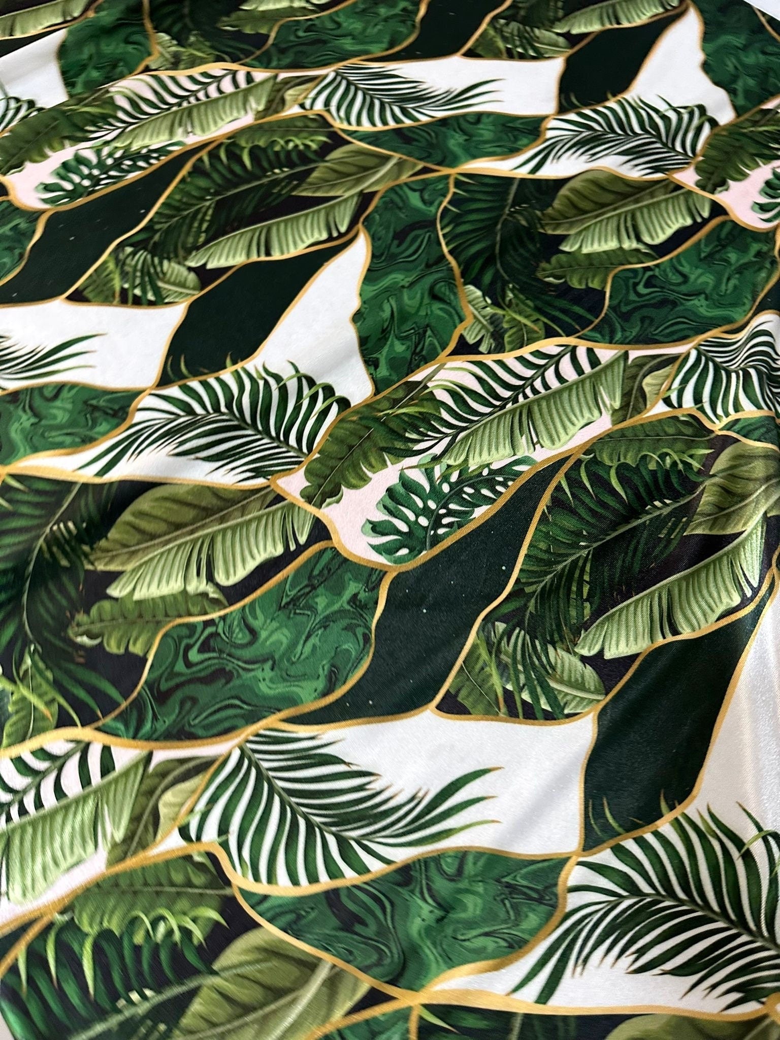 Leaf Pattern Stretch Velvet Fabric - Whotex Online Fabric Store