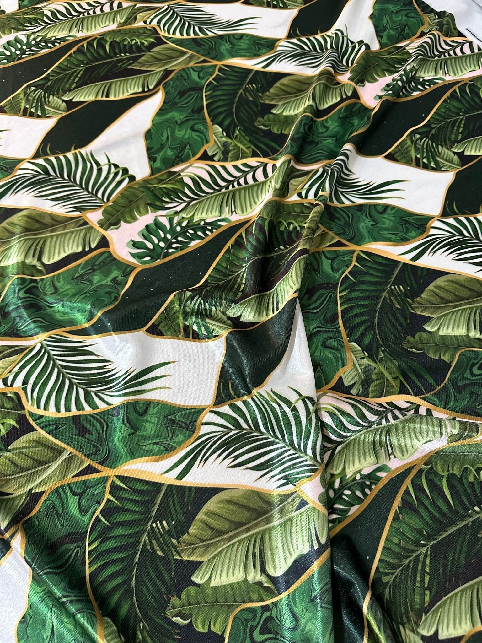 Leaf Pattern Stretch Velvet Fabric - Whotex Online Fabric Store
