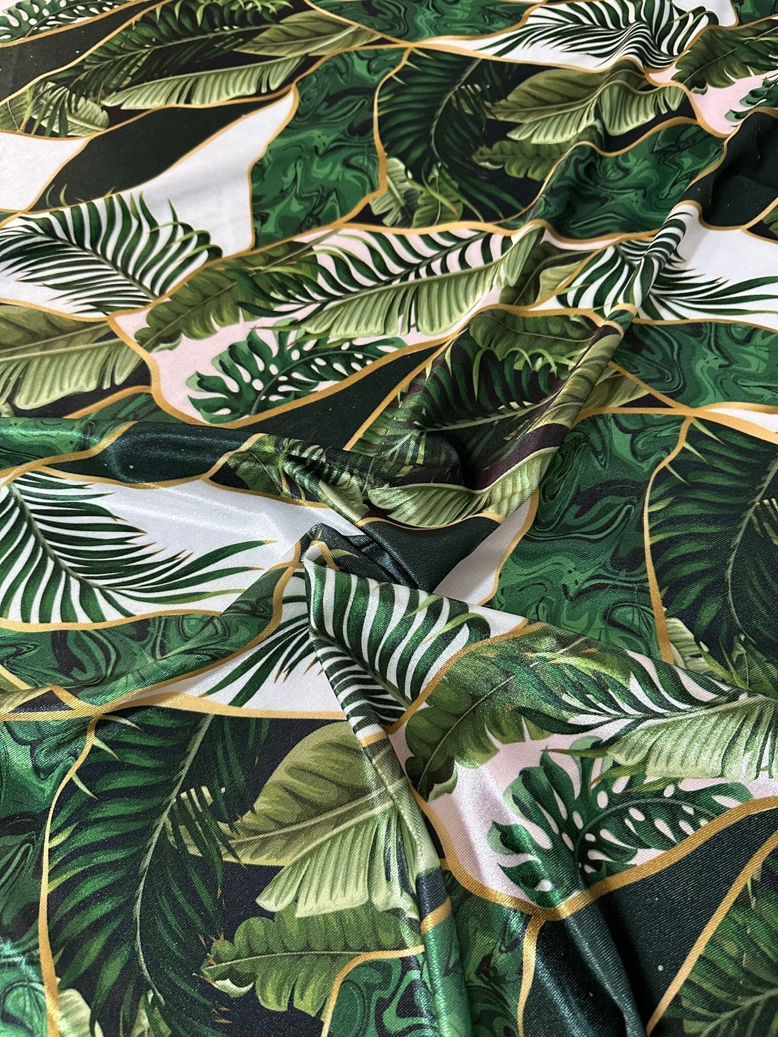 Leaf Pattern Stretch Velvet Fabric - Whotex Online Fabric Store