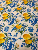 Lemon Floral Upholstery Fabric by the Metre - Whotex Fabrics London