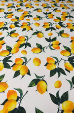 Lemon Print Linen Fabric by the Metre - Whotex Fabrics London
