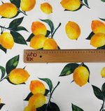 Lemon Print Linen Fabric by the Metre - Whotex Fabrics London