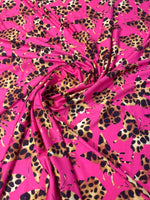 Leopard Butterfly Spandex Fabric by the Metre - Whotex Fabrics London
