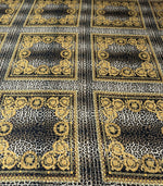 Leopard Gold Baroque Patterned Crepe Fabric – Custom Printed Fabric, Choose Material by Metre - Whotex Fabrics London