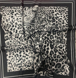 Leopard Panel Fabric – Black & White Animal Design by the Metre - Whotex Fabrics London