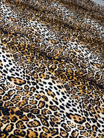 Leopard Print with Gold Accents Organic Cotton Poplin Fabric by the Metre - Whotex Fabrics London