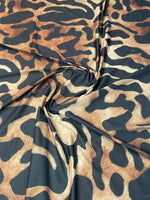 Leopard Wild Animal Spandex Fabric by the Metre (Kopya) - Whotex Fabrics London