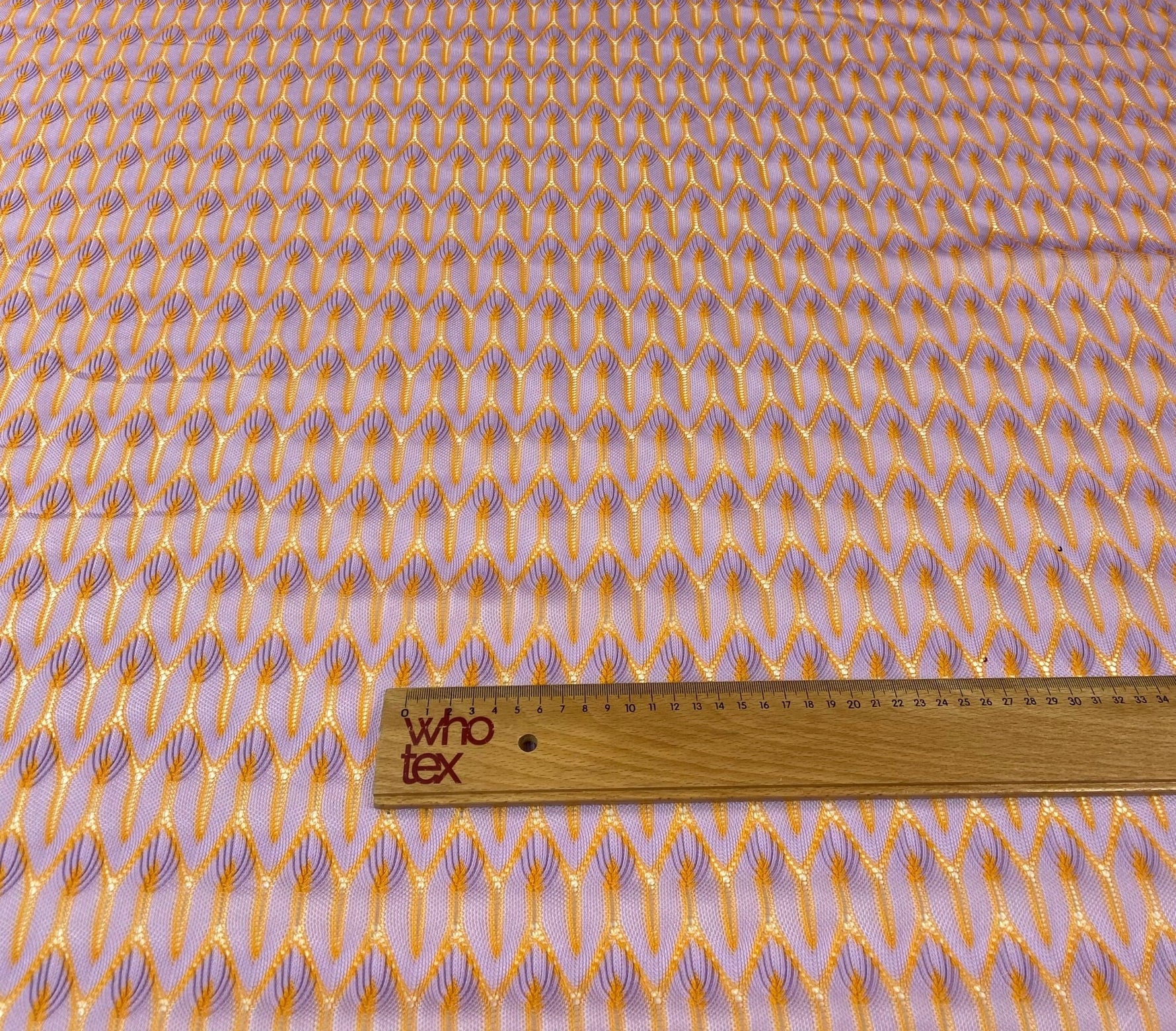 Lilac Abstract Mesh Knit Fabric with Metallic Detail by the Metre - Whotex Fabrics London
