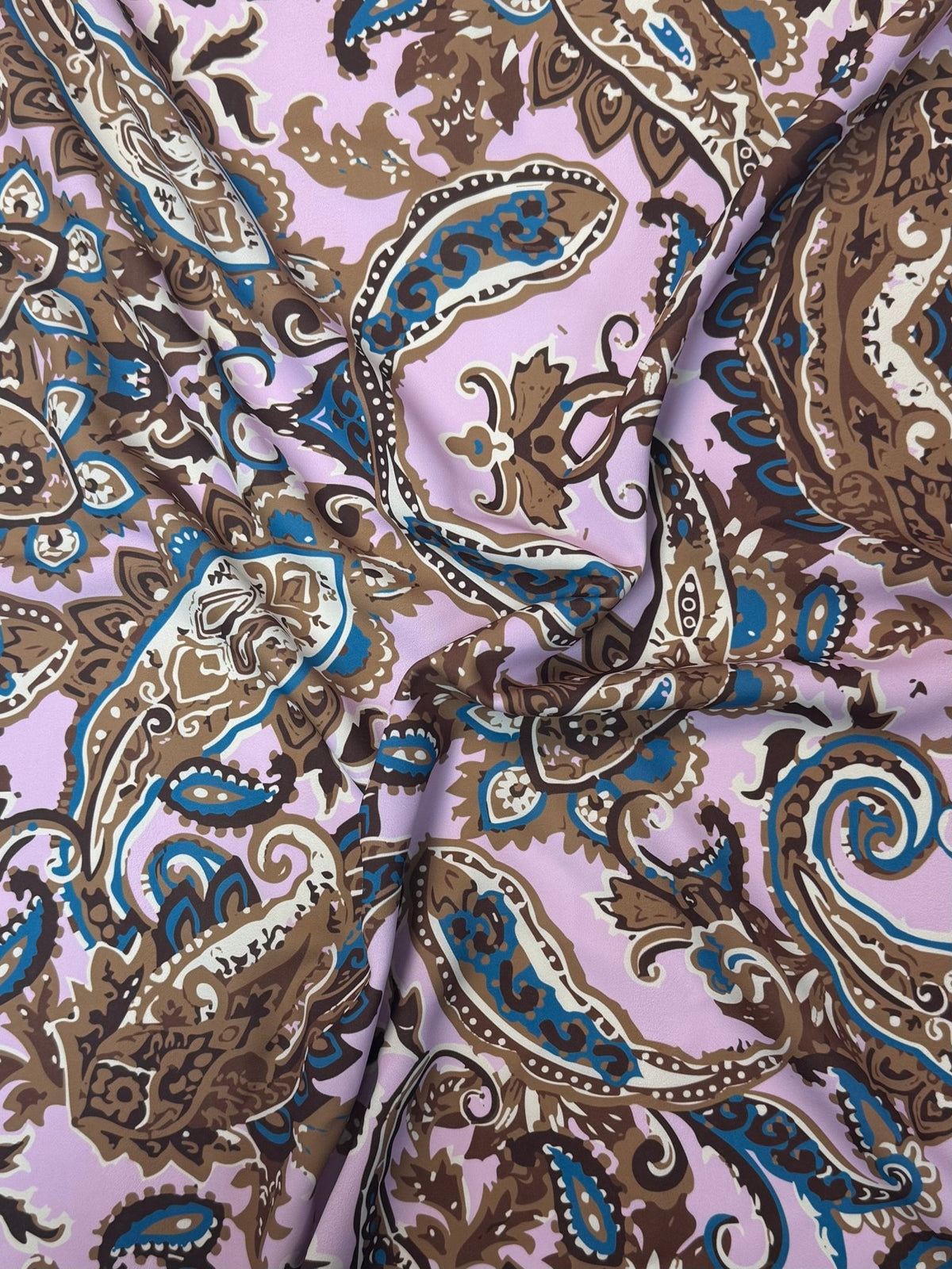 Lilac Paisley Fabric by the Metre - Whotex Fabrics London