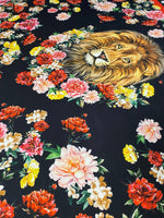 Lion & Floral Crepe Fabric by the Metre – Black Polka Dot - Whotex Online Fabric Store