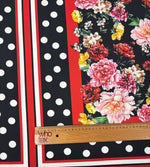 Lion Floral Print Crepe Fabric by the Metre - Whotex Fabrics London