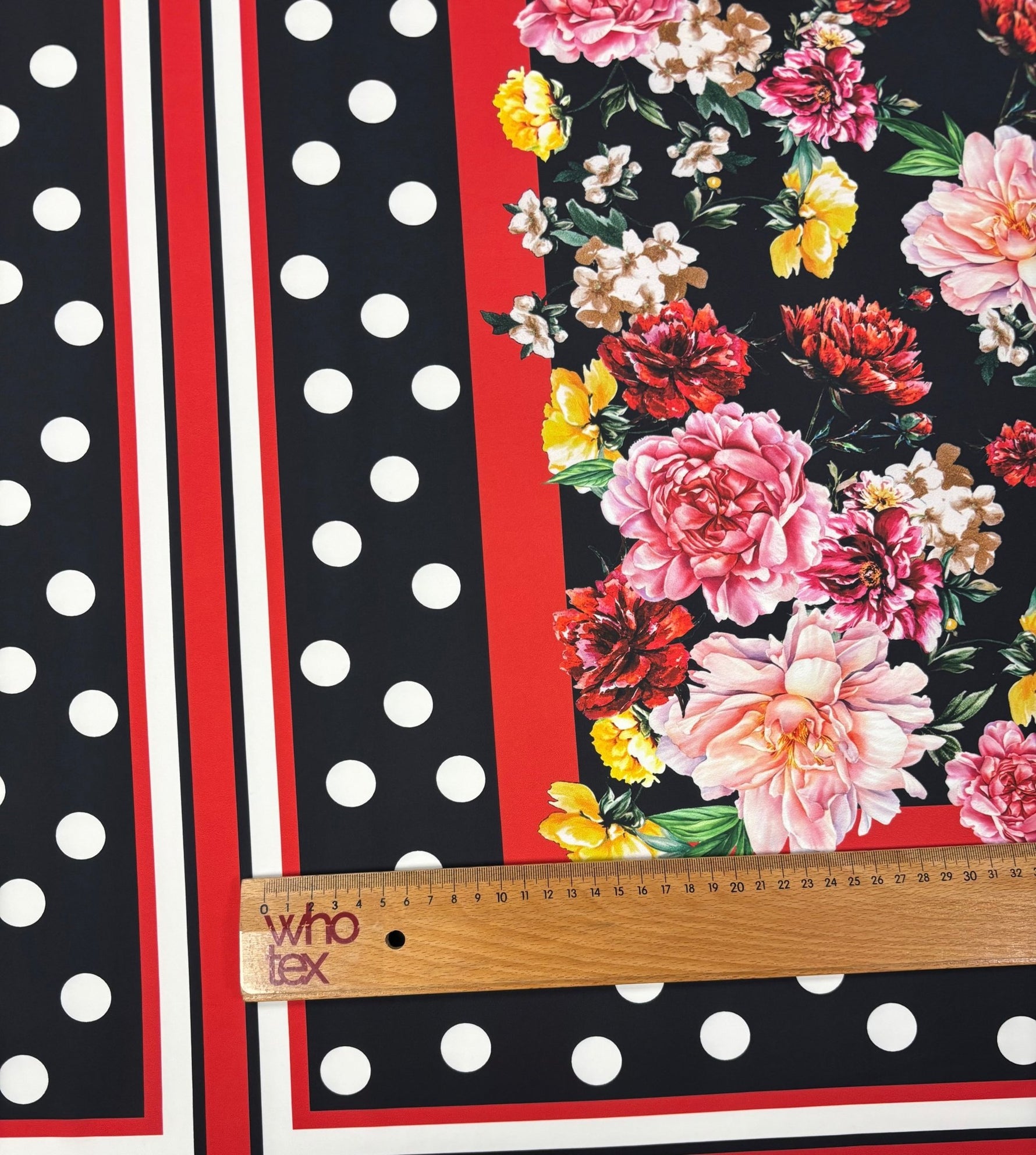 Lion Floral Print Crepe Fabric by the Metre - Whotex Fabrics London