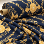 Luxury Baroque Fabric – Black & Gold Ornate Design - Whotex Fabrics London