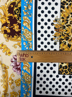Luxury Baroque Leopard Print Fabric with Polka Dots by Metre - Whotex Fabrics London