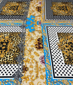 Luxury Baroque Leopard Print Fabric with Polka Dots by Metre - Whotex Fabrics London