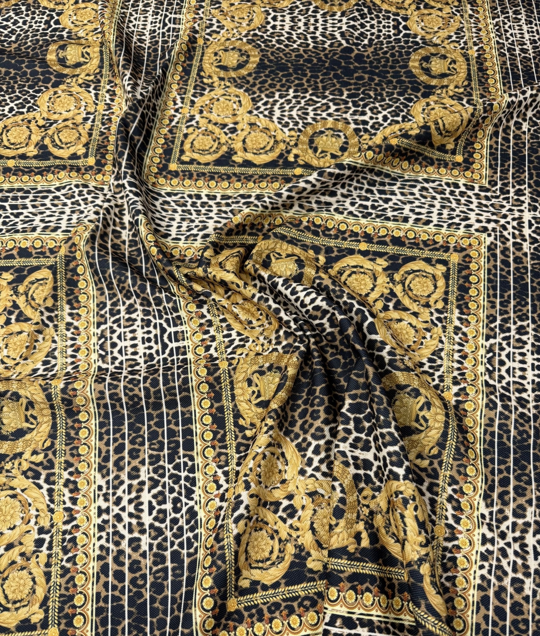 Luxury Baroque Leopard Upholstery Fabric by the Metre - Whotex Fabrics London