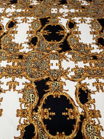 Luxury Baroque Moss Crepe Fabric by the Metre - Whotex Fabrics London