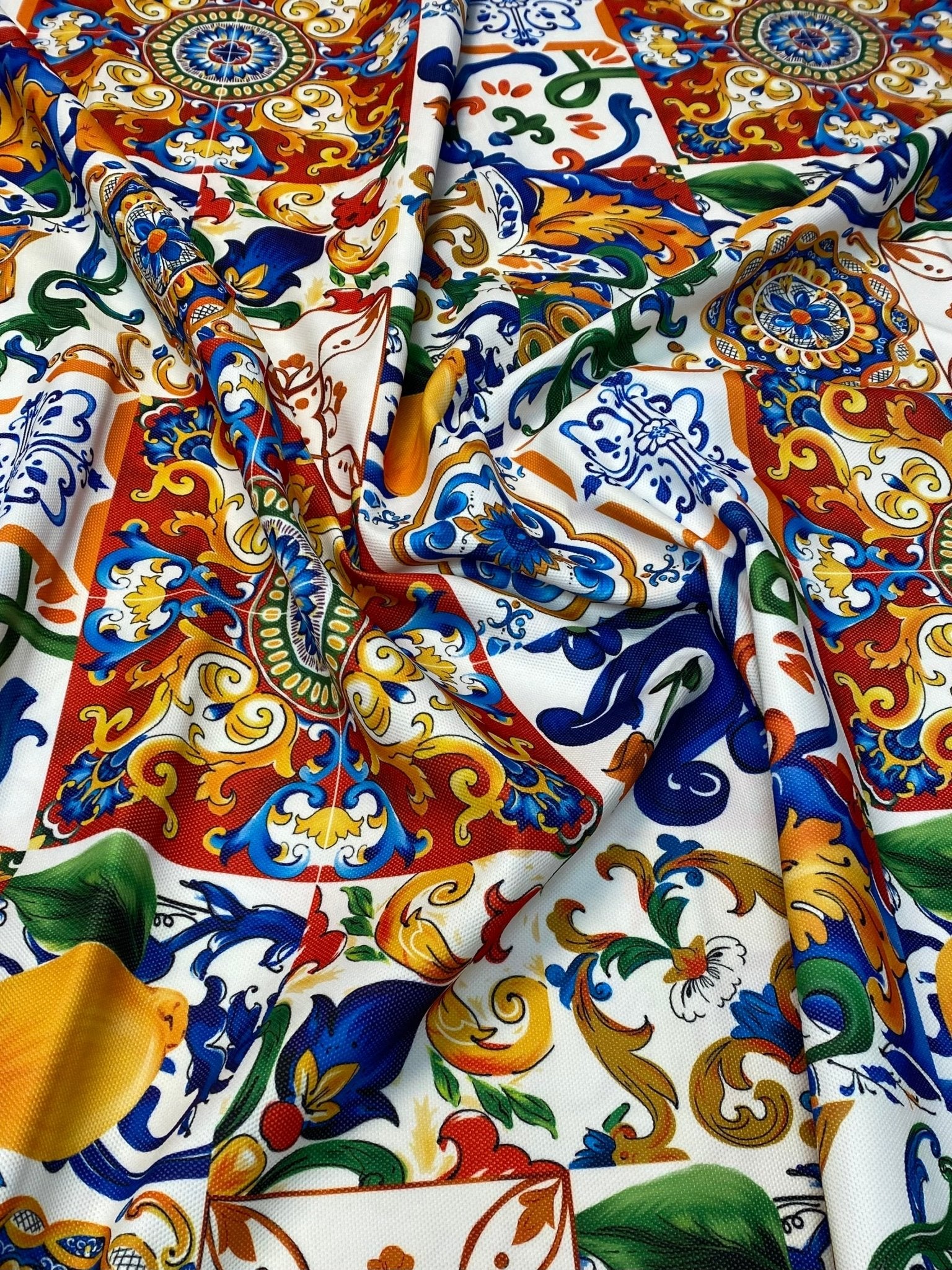 Luxury Majolica Pattern Fabric by Metre - Whotex Fabrics London