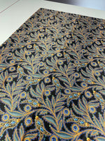 Luxury Peacock Feather Fabric with Jewel Accents – Elegant Ornamental Textile Design - Whotex Online Fabric Store