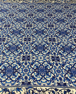 Majolica Blue White Swirl Fabric by Metre - Whotex Fabrics London