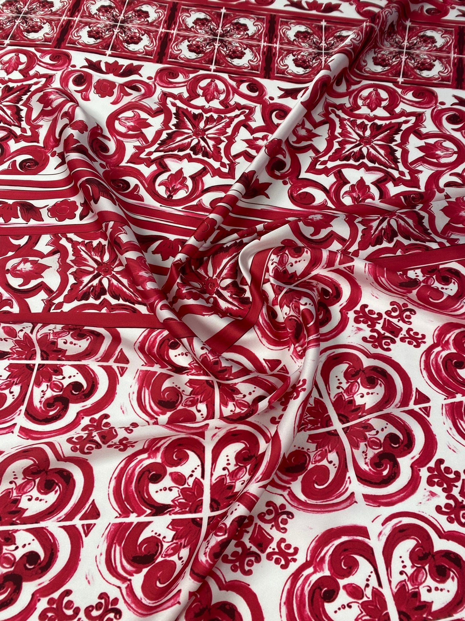 Majolica Pattern Fabric by Metre - Whotex Fabrics London