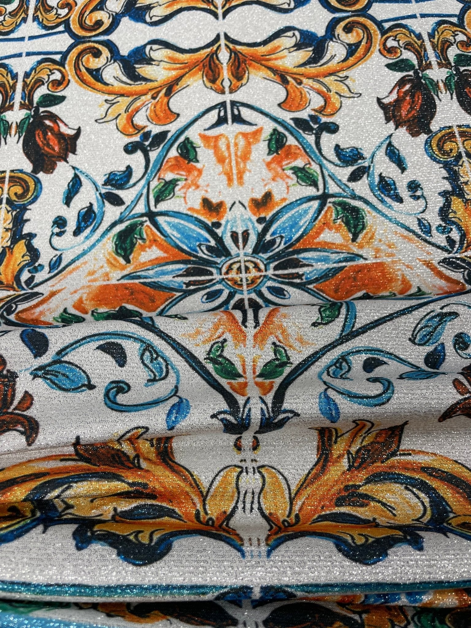 Majolica Pattern Fabric by Metre - Whotex Fabrics London