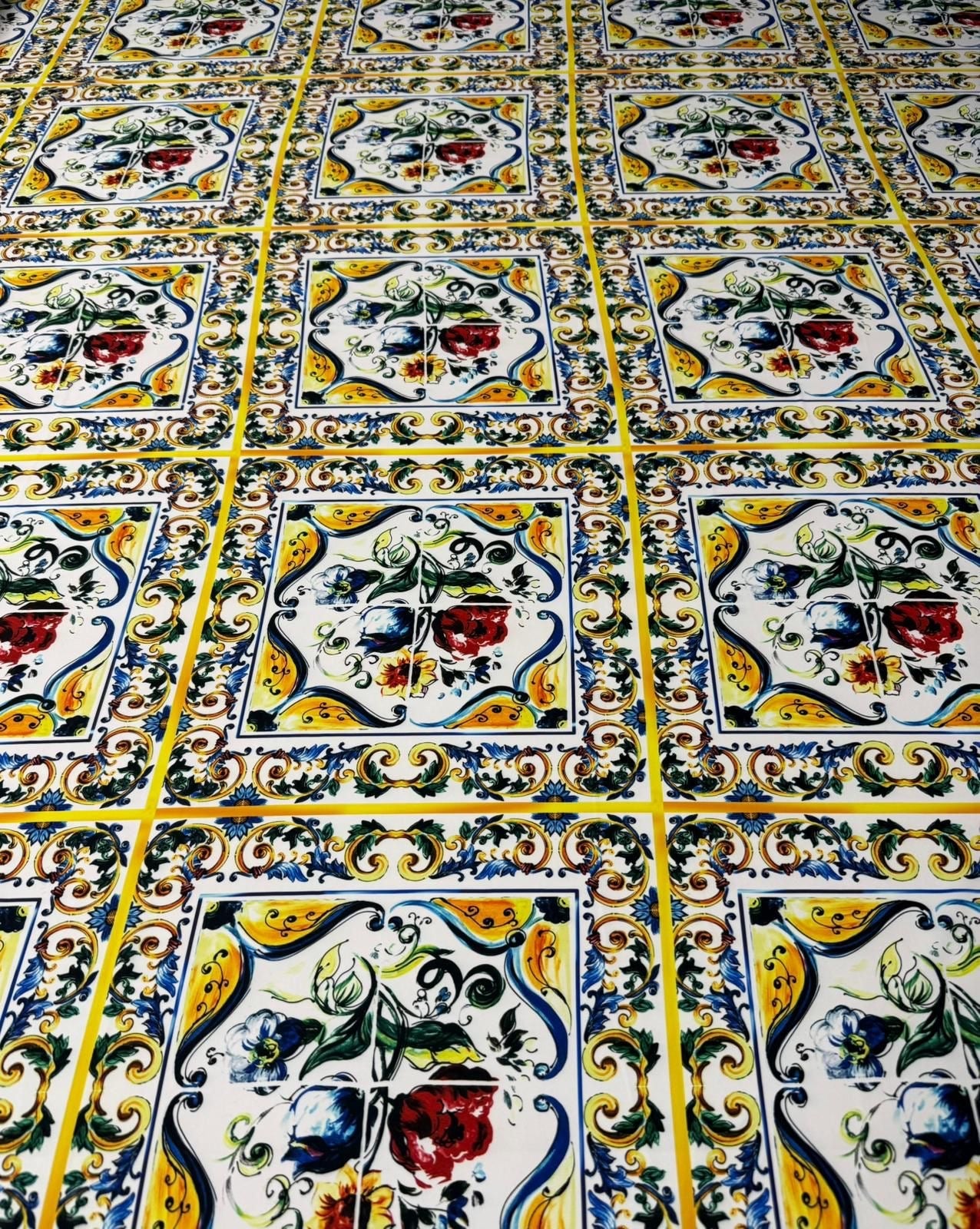 Majolica Pattern Luxury Fabric by Metre - Whotex Fabrics London