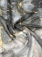 Marble Effect Chiffon Fabric by the Metre - Whotex Fabrics London