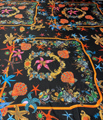 Marine Print Satin Fabric by the Metre - Whotex Fabrics London