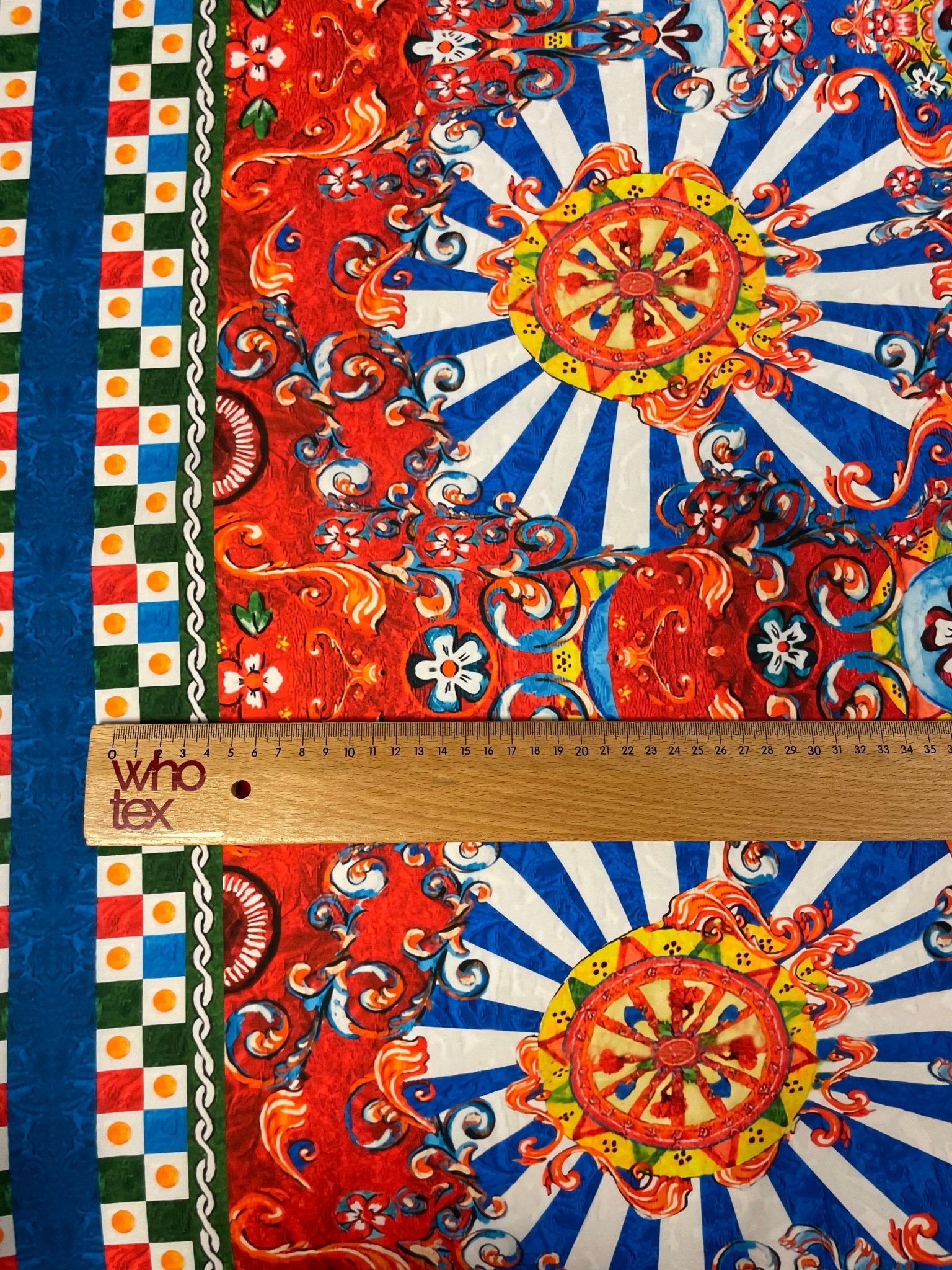 Mediterranean Carnival Print Crepe Fabric by the Metre – Vibrant Style - Whotex Online Fabric Store
