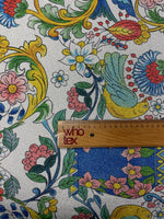 Mediterranean Print Lurex Fabric by the Metre - Whotex Fabrics London